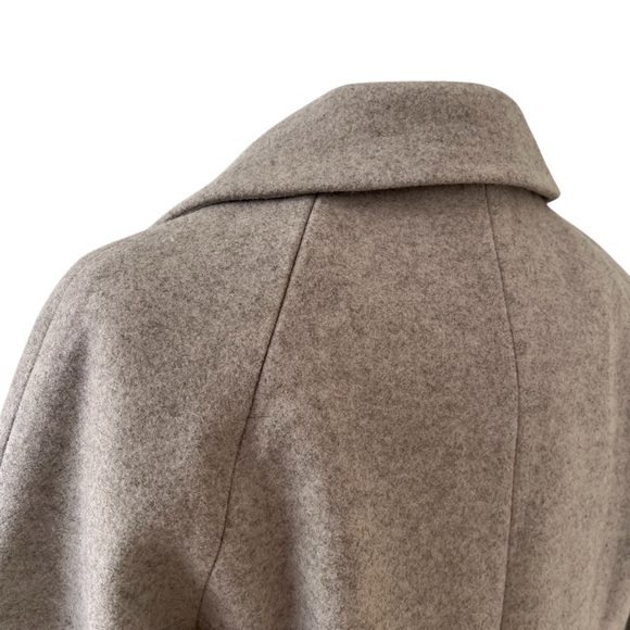 Chou Yatou oatmeal notch lapel double breasted peacoat overcoat size S - Picture 9 of 15